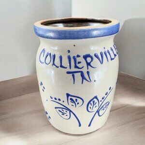 1995 Beaumont Brothers Pottery Stoneware Utensil Holder Vase Salt Glaze TN BBP